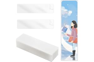 XIHIRCD 50St Lamineringsfickor för Bokmärken, 15,2x5,1cm Varmlamineringsfickor 0,125mm Klara Bokmärkesfickor Plast Termiska L