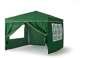 KG KITGARDEN - Carpa Plegable 3x3m con Paredes para Jardín, Incluye Piquetas, Verde/Blanco