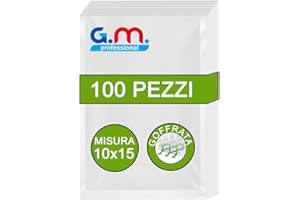 G.M. DISTRIBUZIONE GM 100 Sacchetti Sottovuoto Goffrati per Alimenti, Misura 10x15 cm per Tutte le Macchine Sottovuoto, Buste Sottovuoto per Conservazione Alimenti e Cottura, Senza BPA