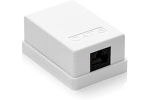 deleyCON 1x Gniazdo Sieciowe CAT 6 1x Gniazdo RJ45 Natynkowe Sieć Ethernet 1 Gbit Gniazdo LAN RAL 9003 Biały