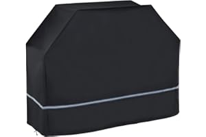 SONGMICS Copertura Barbecue, Tessuto Oxford 600D Impermeabile, Telo Protettivo di 147 cm, per Weber E310, Char Broil 4400S BBQ Grills, Anti-Sbiadimento, per Esterni Giardino Terrazzo, Nero GFC147BK