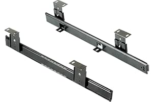 Emuca Zestaw prowadnic kulkowych do klawiatury z regulacją wysokości, Stal malowana na czarno