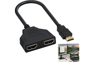 Seefey Splitter HD1 2 Sorties,Répartiteur 1 Entrée 2 Sorties,Adaptateur HD1,Compatible HD LED LCD Moniteur Projecteurs Home Cinéma Bureau