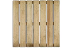 THEGOODGARDEN Mattonella in Legno 50x50 cm da Esterno – Piastrella Zigrinata per Pavimento Giardino o Terrazzo – 7 Listelli in Conifera Impregnata in Autoclave – Antiscivolo – Resistente agli Agenti Atmosferici