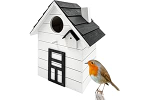 Seaside No.64 - Vogelhaus/Nistkasten für kleine Singvögel wie Meisen, Sperling und Fink - Indoor als Dekoration & Outdoor als Nistplatz in vielen verschiedenen Farbkombis (weiß)