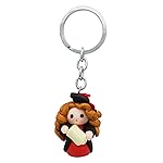 Portachiavi doll bambolina laurea diploma kawaii con pergamena fatta a mano in fimo colore nera e rossa - ParticolarModa