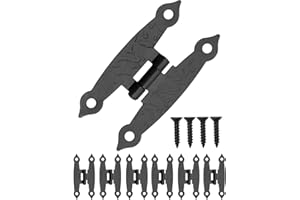 HOMETOOLS.EU FUXXER® Bisagras antiguas de metal, bisagras de hierro, diseño clásico, para armarios, puertas de armario, cofres de estilo vintage, 65 x 34 mm, color negro, juego de 6 unidades