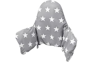 Llhqamt Coussin pour chaise haute, coussin de chaise IKEA antilop chaise haute, coussin de siège, coussin gonflable intégré, doux et confortable, siège bébé plus confortable (étoiles grises)