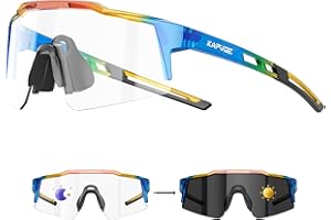 ‎KAPVOE KAPVOE Kinder Sonnenbrille - Polarisiert & Selbsttönend Photochromatische Jugend Fahrradbrille Tennis Softball K9028