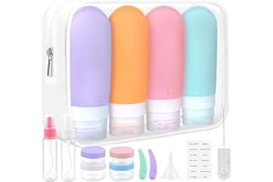 16 Pack Travel Bottles for Toiletries,Etopgo Leak Proof Refillable Silicone Travel Containers Squeezable Travel Accessories for Shampoo Conditioner Lotion Body Wash
