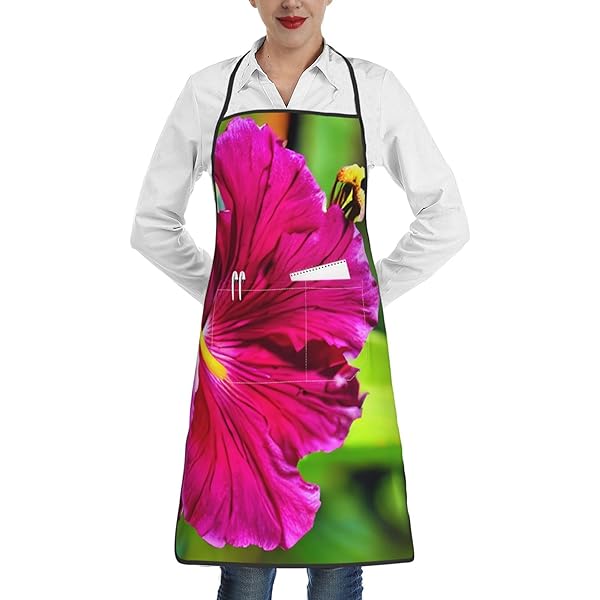 Chsukozic Kochschürze Damen 2er Set - Blumen Schürze 73x65cm Mit 2 Taschen