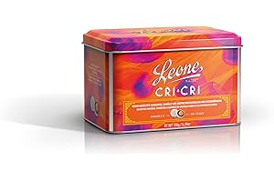 PASTIGLIE LEONE Leone dal 1857 - Latta Cri Cri Torinesi Cioccolato Fondente - Nocciola Ricoperta di Cioccolato e Granella di Zucchero - Vegano e Senza Glutine - 150gr