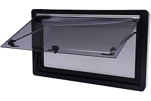 ELOMAS Wohnwagenfenster Ausstellfenster Camper Wohnwagen Fenster Wohnmobil Fenster RV Klappfenster Externes Push Fenster mit integriertem Rollo und Fliegengitter,700 * 400mm
