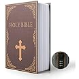 Small Sized Diversion Book Safe Storage Box, Dictionary Secret Safe Can with Security Combination Lock/Key, Diversion Book Hidden Safe (Combination, Bible)