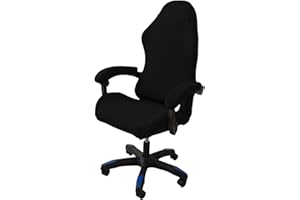 OQHAIR Ergonomic Gaming chair cover Stretch Jacquard Gaming Chair Slipcover Dustproof Anti Slip with 2 Armrest Covers with Zipper -black