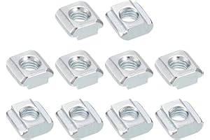 sourcing map T Nuts, 100pcs - Nickel Plated Carbon Steel T Slot Bolts, 2020 Series M5 Hammer Head Fastener, Sliding T Nuts for Aluminum Extrusion Profile (Silver)