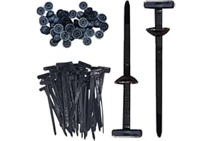 DIFLAX 50 Piezas Bridas Plastico, Bridas, Hebillas para Bridas, Nailon-Bridas, Plástico-Bridas, Universales, Autobloqueantes, Resistentes, Para Reparaciones Automáticas, Uso Cotidiano