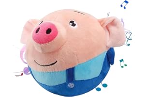 DONUBIIU Active Moving Pet Plush Toy, Interactive Dog Toys, Talking Moving Dog Toy, Washable Cartoon Pig Plush Sound Electronic Dog Toy, Shake Bounce Boredom Toys For Pets, Cats, Small And Medium Dogs