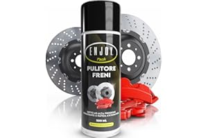 ENJOY TECH Pulitore Freni Spray 500ml Professionale – Sgrassante Rapido per Auto, Moto e Bici – Rimuove Grasso, Olio e Ferodo Senza Residui – Sicuro su Plastiche e Gomma con Valvola 360°