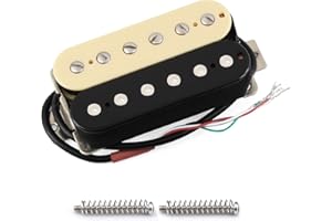 FLEOR Pastillas Humbucker para guitarra eléctrica Neck Alnico 5 Pickup (crema + negro)