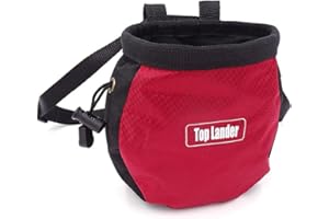 Top Lander Bolsa de tiza para escalada en roca con cinturón y bolsillo con cremallera para fitness, gimnasio, levantamiento de pesas, caza, bouldering, bolsa de magnesio