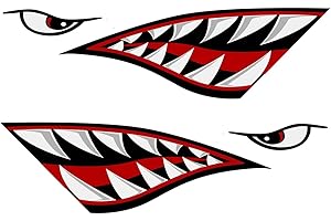 Alemon Shark Mouth Reflective Decals Sticker Fishing Boat Canoe Car Truck Kayak Graphics Accessories