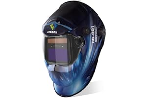 HITBOX Casco de Soldadura Solar con oscurecimiento automático y Rango de Sombra Ajustable 4/9-13 para ARC Mig TIG Plasma Cutter máscara Cap protección(Ocean)