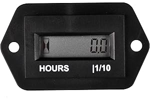 Runleader Digital LCD-Betriebsstundenzähler, DC 4,5 V - 90 V, Gesamtbetriebsstunden rücksetzbar, Verwendung für ZTR-Rasenmäher, Traktorgenerator