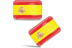 BIOMAR LABS 2 x 3D kopułowe silikonowe naklejki kalkomanie Hiszpania España narodowa hiszpańska flaga samochód kask motocyklowy F 31