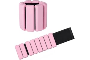 CRETEE 2 unidades de peso de muñeca ajustable de tobillo para ejercicio, caminar, correr, yoga, aeróbicos, pilates, pulsera de peso, pulsera de fitness (14-23 cm)