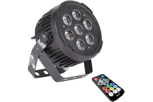 ETEC PROFESSIONAL SHOW EQUIPMENT ETEC LED Compact PAR 7 Scheinwerfer 7x10 Watt RGBWA+UV 6in1 Floorsport Uplight Effektscheinwerfer DJ Party Effekt Bühne Theater Club Disco Licht Hochzeit