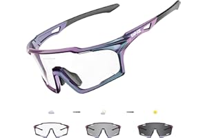 KAPVOE occhiali ciclismo fotocromatici, UV400 Protezione, Telaio TR90, Donne Uomini occhiali trasparenti bici K70