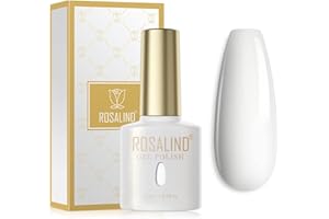 ROSALIND żelowy Lakier do Paznokci Biały, żel lakier do paznokci UV LED Soak off Gel Polish 15ml