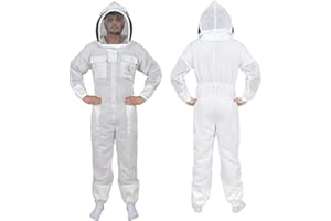 S Self Mark Bee Suit Veil Hood Hat Clothes Suit three layer ultra ventilated Full Body professional Beekeeper Protective suit Jacket Coat and Trouser beekeeping suit White