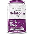 HealthyHey Nutrition Melatonin 3mg, Pack of 120 vegetable capsules - Promotes Sleep and Relaxation
