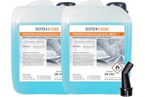 ‎RICHTER CHEMIE Premium Windscreen Antifreeze -30°C Wiper Water Ready Mix Car Windscreen Washer Citrus Fragrance 2 x 5 Litres