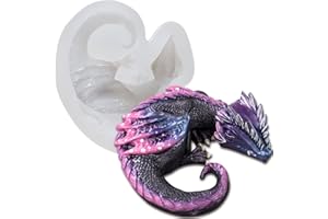 ‎FUNSHOWCASE FUNSHOWCASE 3D Feuerdrache Silikonform DIY Backen Fondant Dinosaurierform für Epoxidharz Schokolade Tortendeko Kuchen Kindergeburtstag Abschiedsfeier