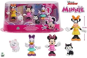 MICKEY MOUSE Disney Minnie Coffret 5 Figurines 7,5 cm Articulées, 5 Personnages à Collectionner, Jouet pour Enfants Dès 3 Ans, GIOCHI PREZIOSI, MCN19