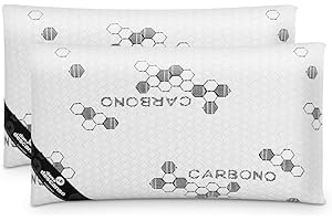 ZZ DON DESCANSO Don Descanso Pack 2 Almohadas de Carbono Activo con Copos Viscoelástica, 70cm, Firmeza Media, Ergonómicas, Adaptables a Cabeza y Cuello, Transpirables, Tejido Strech. Fabricadas en España.