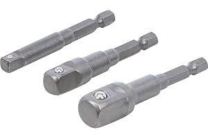BGS 9685 | Adaptersats för borrmaskiner | Fäste yttre sexkant 6,3 mm (1/4") | Yttre sexkant 6,3 mm (1/4"), 10 mm (3/8"), 12,5 mm (1/2"), 3 delar