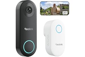 Reolink Sonnette Connectée Filaire Caméra 5MP WiFi, Doorbell Extérieure Étanche avec Carillon 2,4/5 GHz, Alertes de Détection Humaine, Grand Angle 180°, Audio Bidirectionnel, Video Doorbell WiFi