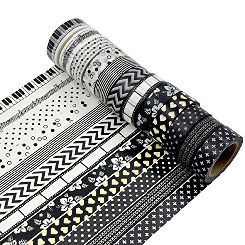AUFODARA 12er Washi Tape Set Unterschiedliche Mustern Klebeband DIY Deko