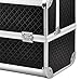 Popamazing Aluminium Beauty Cosmetic Vanity Case Box for Pro Make Up/Nail Art/Travel/Storage (Black) (31.5 x 21.5 x 27cm, Black)