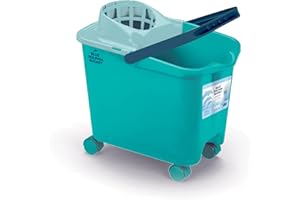 DIVINE GENIUS Blue Dolphin - Secchio per mocio con strizzatore e ruote 14L realizzato con materiali riciclati sostenibile ideale per la pulizia della casa e dei pavimenti