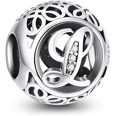 Sterling Silver Dice Cube Charm Bead | Letter 'G' European Charm Bracelet Bead | .925 Silver 8mm Charm