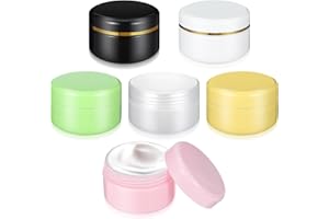 Gjinxi 6 Stück Döschen, 20ml Plastik Cremedosen zum Befüllen Creme behälter Salbendosen Lippenbalsam Döschen Cremetiegel Leerdose für Lippenbalsam Creme Kerzen Lotionen
