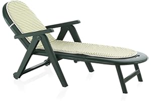 SP BERNER Tumbona de jardín caiman verde con cojín