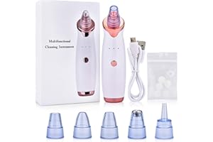 Layhou - Aspirador eléctrico de puntos negros, ajuste de tres etapas, equipado con 5 cabezales de succión, limpieza profunda de poros, extractor de puntos negros multifunción