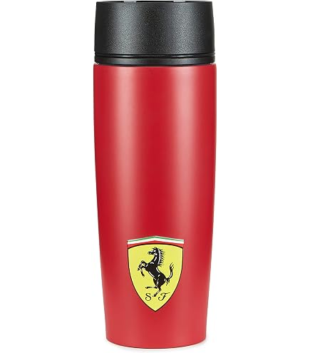 Scuderia Ferrari Bouteille Thermique 500 Ml – Logo Rouge Iconique, Acier Inoxydable, Maintien Chaud/Froid Parfait Pour Fans Ferrari