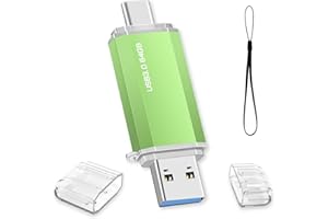 FINEWISH Clé USB C 64 GO, Clé USB 64Go 3.0 OTG Type C Flash Drive 2 en 1 Pen Drive Portable Clef USB Mémoire Stick pour Ordinateur Portable/PC/Voiture/Tablette/Smartphone/TV (Vert)
